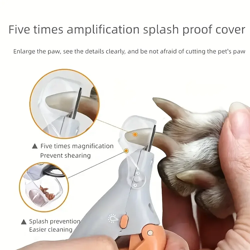 LED Light Dual-Sided Pet Nail Clippers for Cats And Dogs with 5x Magnification Easy Nail Trimming Tool for Your Furry Fr - Image 2