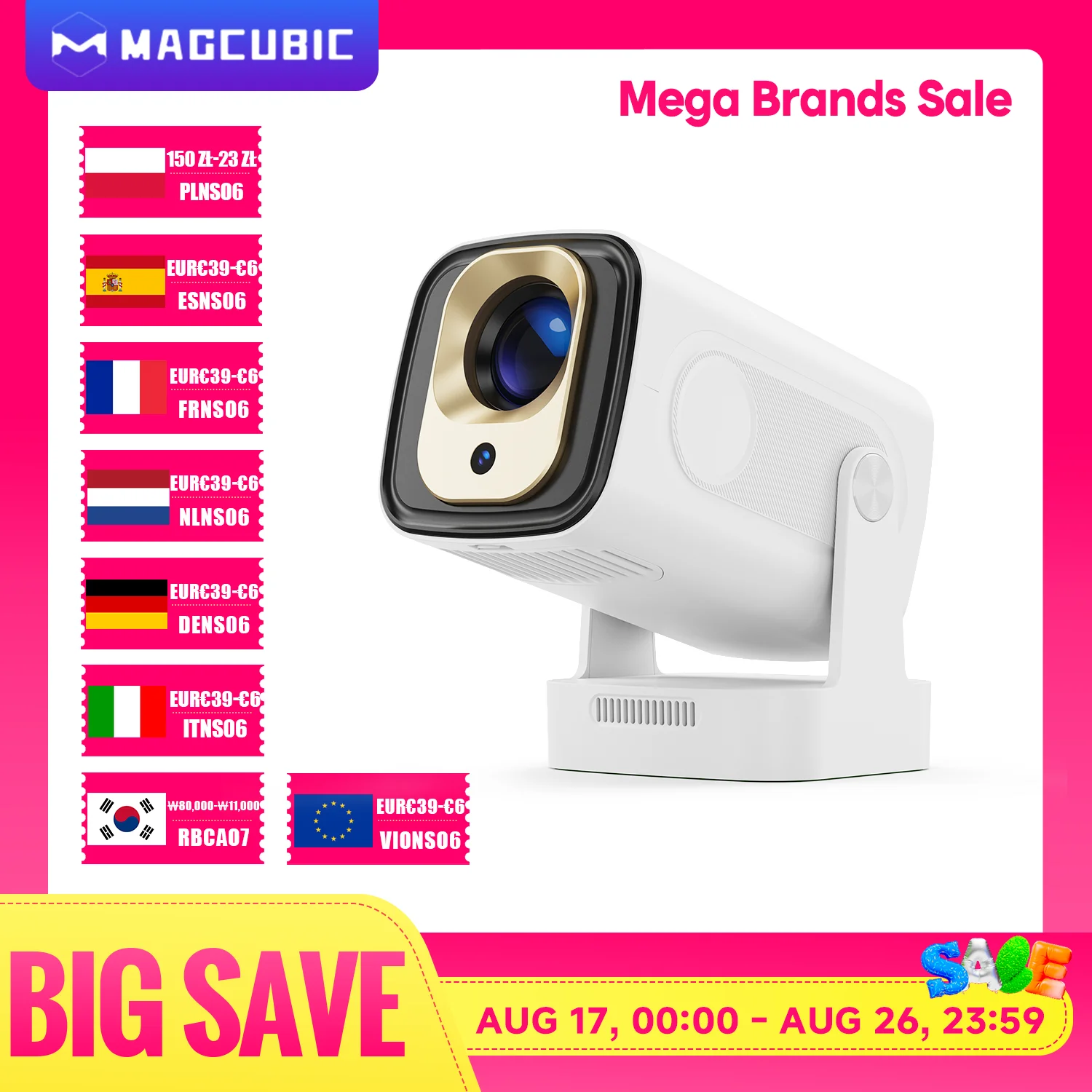 Magcubic 330ANSI 1080P Android 11 HY310 Auto Focus 4K HD Mini Projector Portable Cinema 5W Speaker Air Mouse Voice Contr