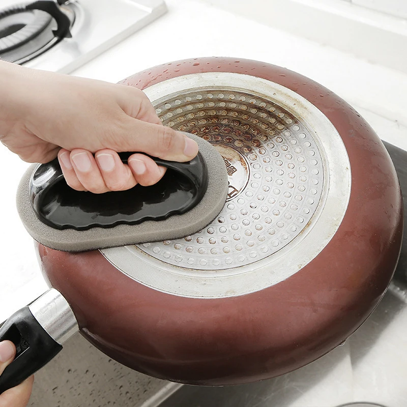 Magic Emery Sponge Brush Wipe Eraser Cleaner Kitchen Bath Rust Strong Decontamination Cleaning Tools With Handle Househo - Image 3