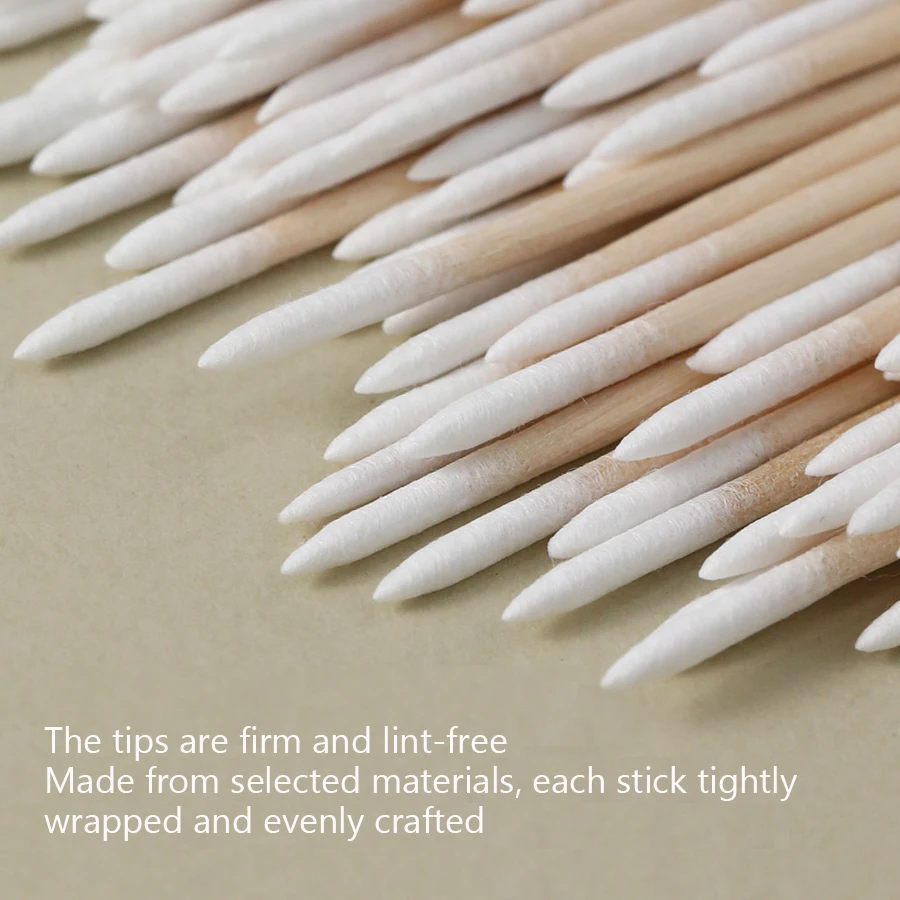 100Pcs Double-Ended Cotton Swabs Fine Pointed Tips for Nail Art Makeup Eyeliner Correction - Beauty Tools - Image 3