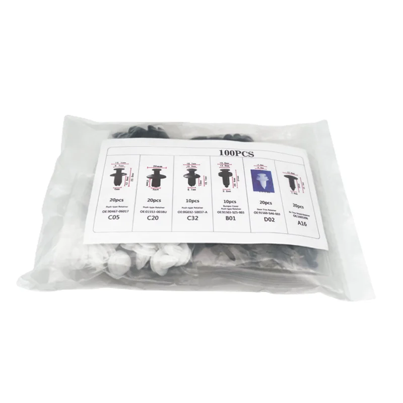 Auto Fastener Clip Mixed Car Body Push Retainer Pin Rivet Bumper Door Trim Panel Fastener Kit Car Clip 100/50 Box /Bag p - Image 3
