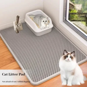 Cats Litter Mat Double Layer EVA Cat Litter Pad Large Hole Anti-Slip Sand Bowl Filter Mat Sandbox Mat for Cat Cats Acces