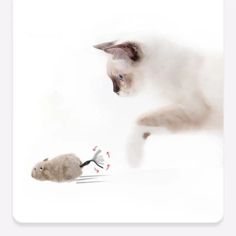 1Pc Funny Lifelike Plush Mouse Running Rat Toy for Cats Dogs Tail Mouse Pets Kids Random Color - Image 2