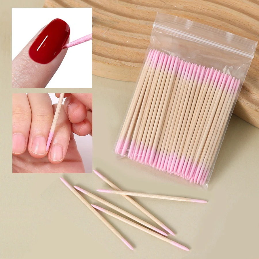 100Pcs Double-Ended Cotton Swabs Fine Pointed Tips for Nail Art Makeup Eyeliner Correction - Beauty Tools - Image 4