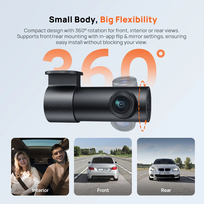 70mai M310 Plus 2K Dash Cam 1440P 143° FOV Night Vision Smart Voice Control 24H Parking Guard Car DVR Camera Mini Easy I - Image 4