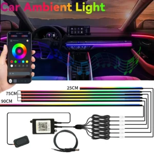 Car Interior Symphony LED Ambient Light Acrylic Kit APP Control Multiple Modes RGB Neon Automobile Atmosphere Decorative