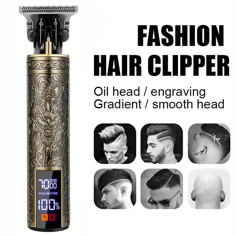 Carving Hair Clipper Professional Hair Cutting Machine Barber Rechargeable Hair Trimmer Metal Haircut Machine Clipper fo - Image 2