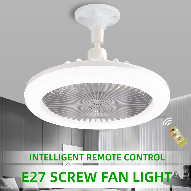 Rotatable 3in1 Ceiling Fan with Remote Control Lighting Lamp E27 Converter Base Lighting Base Bedroom Living Room Miflam