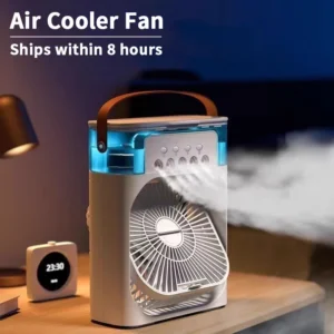 New 3 In 1 Fan AIr Conditioner Household Mini Air Cooler LED Night Light Portable Humidifier Air Adjustment Fan Office H