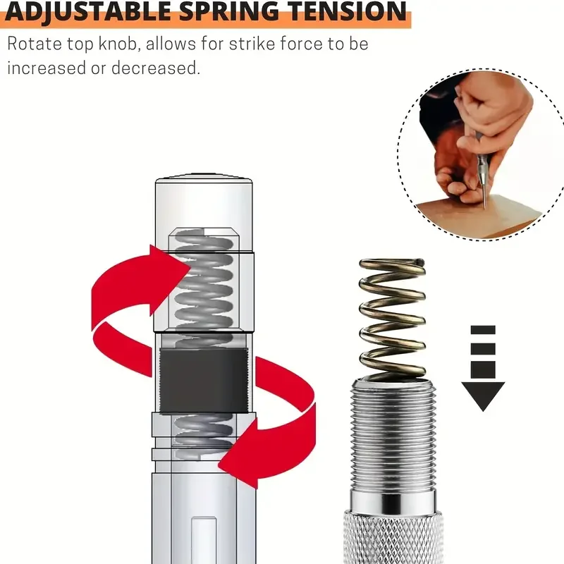 Auto Center Puncher Hole Marker Wood Metal Steel Spring Load Kerner Drill Locator Heavy Duty Punch Carpentry Automatic H - Image 4