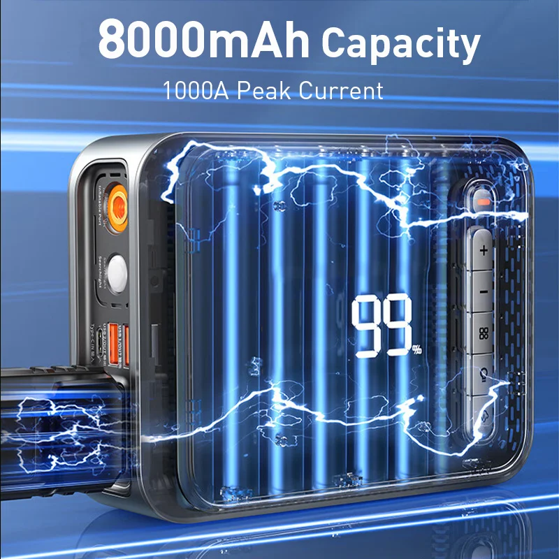 Baseus 2 In 1 Car Jump Starter Power Bank Air Compressor Inflator Pump 1000A Portable Power Station Car Battery Charger - Image 4