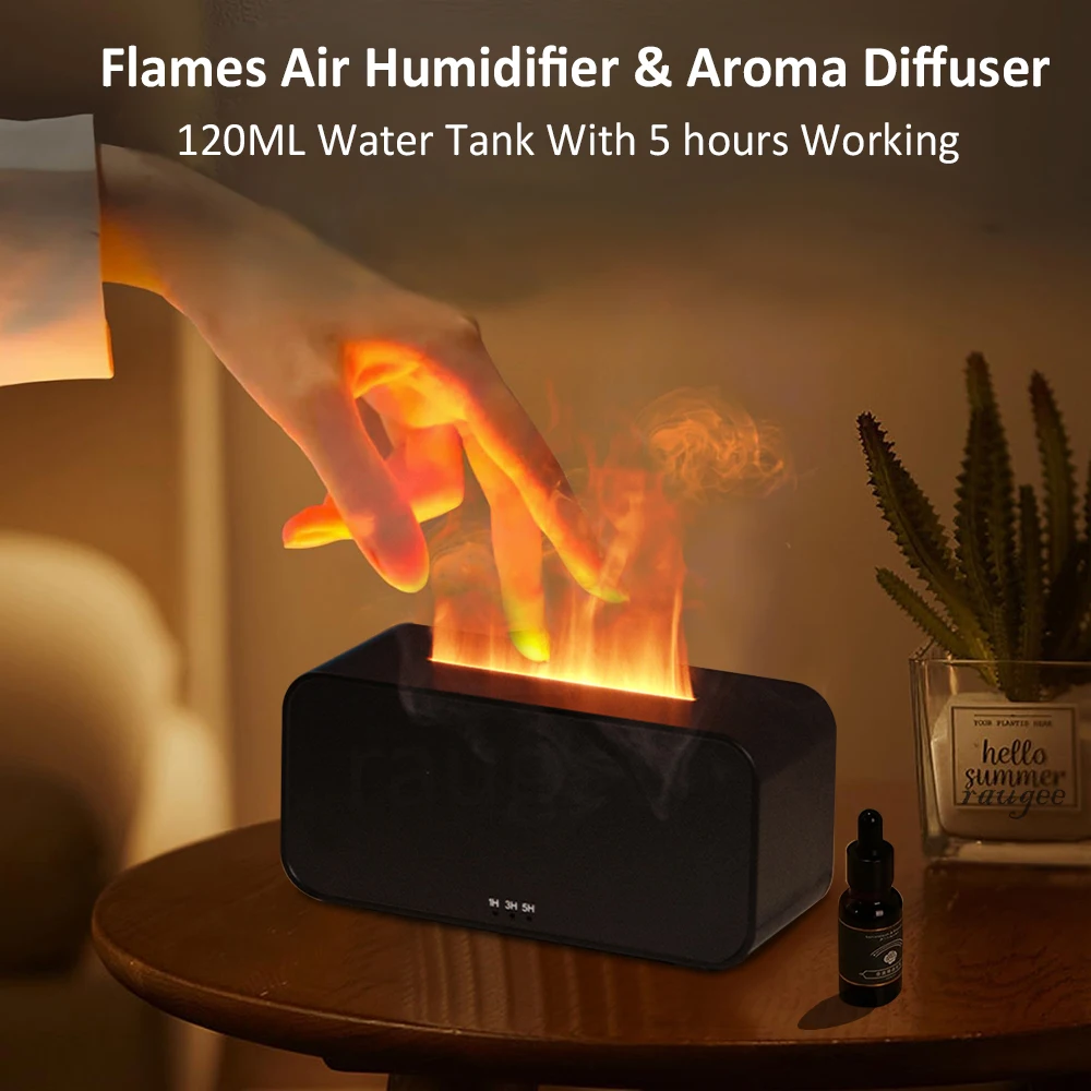 Air Aroma Humidifier Diffuser Essential Oils Humidifiers Mini Flame Automatic Fragrance Diffuser Home Humidifier With LE - Image 2