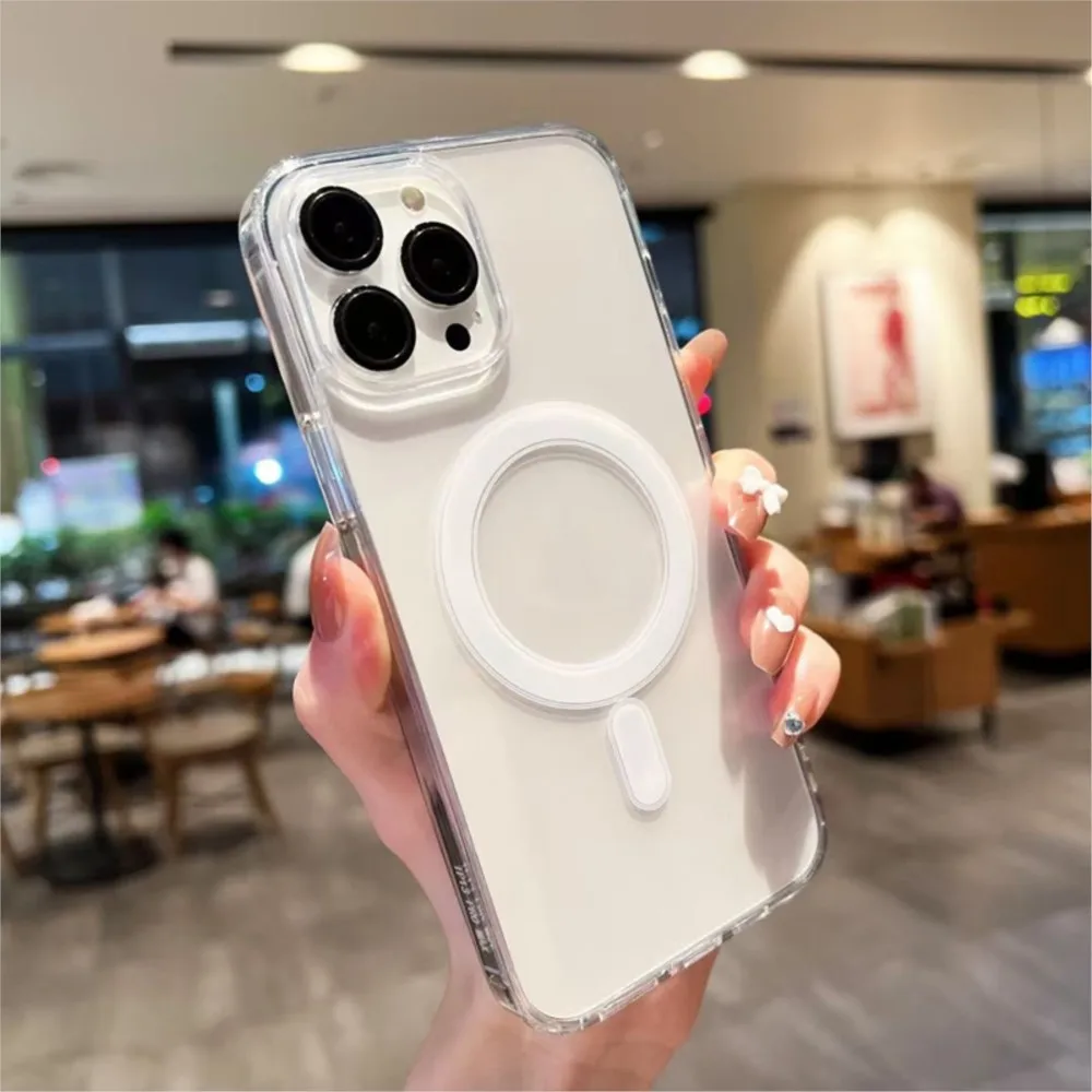 Transparent Magnetic Phone Case For iPhone 17 Pro Max 16 13 11 15 14 12 17 Air 17Promax 16E 17E Silicone Shockproof Fund - Image 4