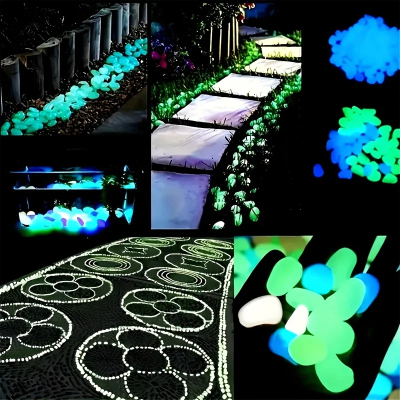 100pcs Glow In The Dark Pebbles, Resin Luminous Stones For Landscape, Garden Paths, Potted Plants, Parks, Aquarium Decor - Image 4