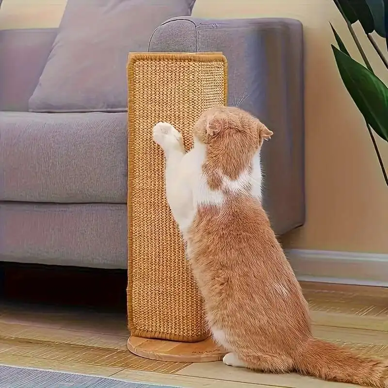 1pc Durable Hemp Rope Cat and Rabbit Scratching Board - No Mess Sofa Safety Design,Magic Invisible Adhesive,Multi-layer - Image 2