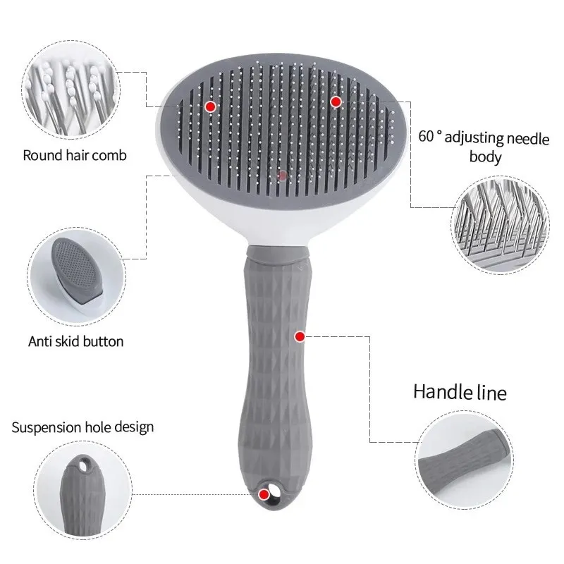 Pet Dog Brush Cat Comb Self Cleaning Pet Hair Remover Brush For Dogs Cats Grooming Tools Pets Dematting Comb Dogs Access - Image 4