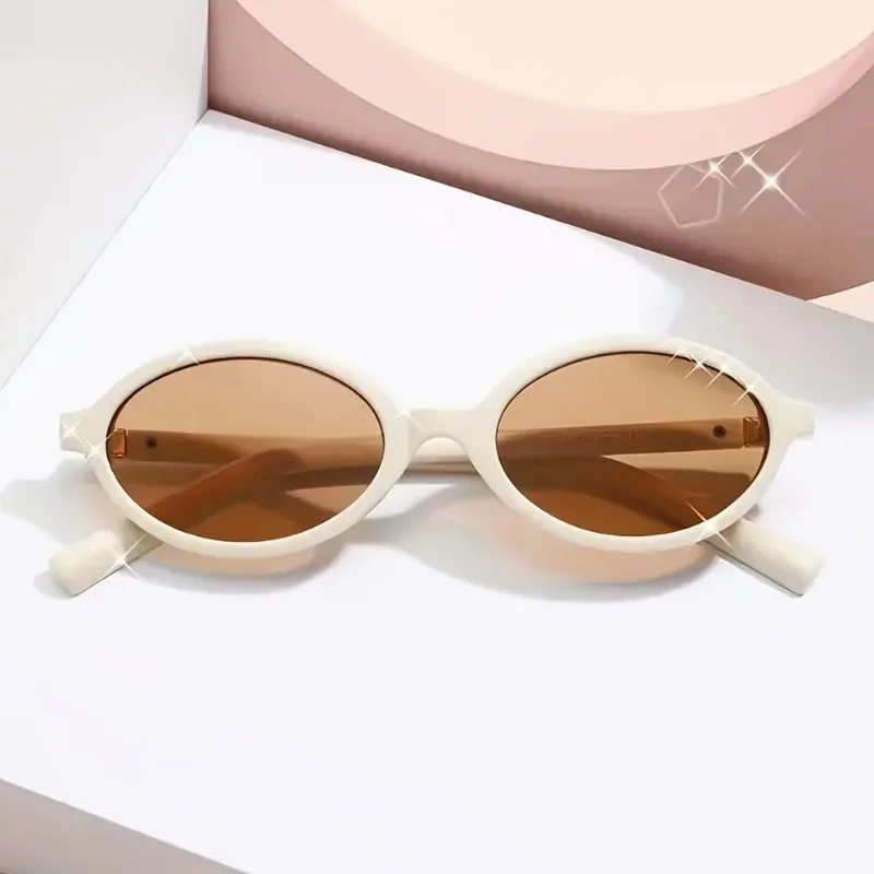 Y2K Style Oval Women'S Glasses Small Frame Fashion Vintage Sunglasses with Decorate Function for Women Men UV400 Eyewear - Image 3