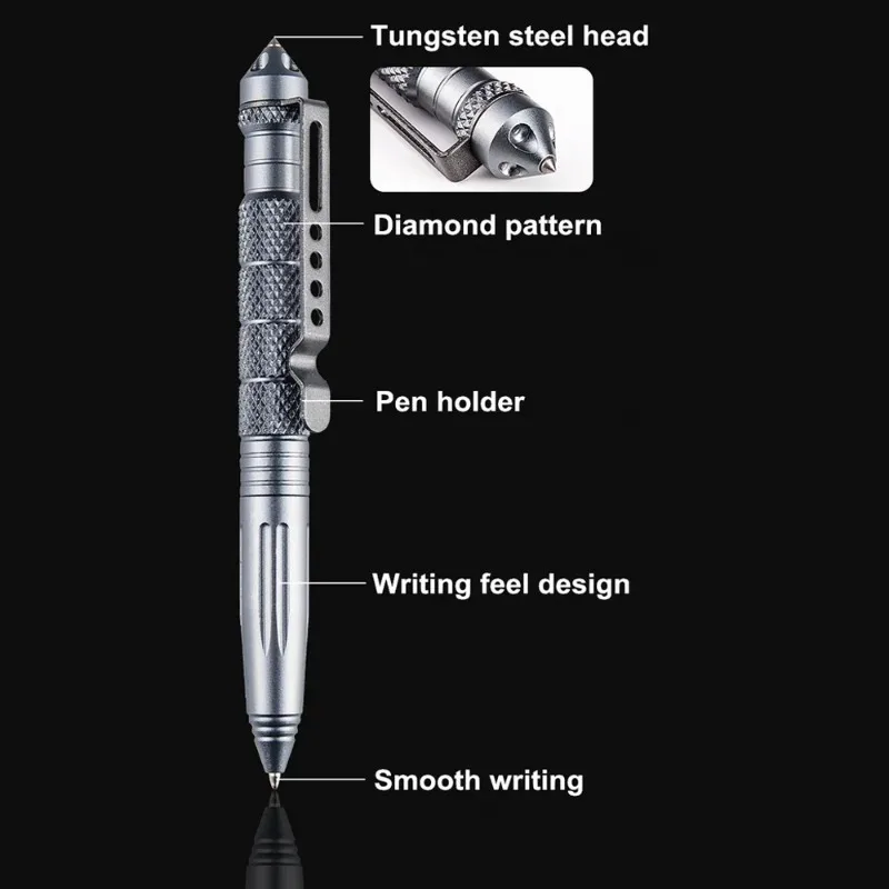 Military Tactical Pen Multifunction Aluminum AlloyOutdoor Camping Security Survival Tools Emergency Glass Breaker Pen - Image 4