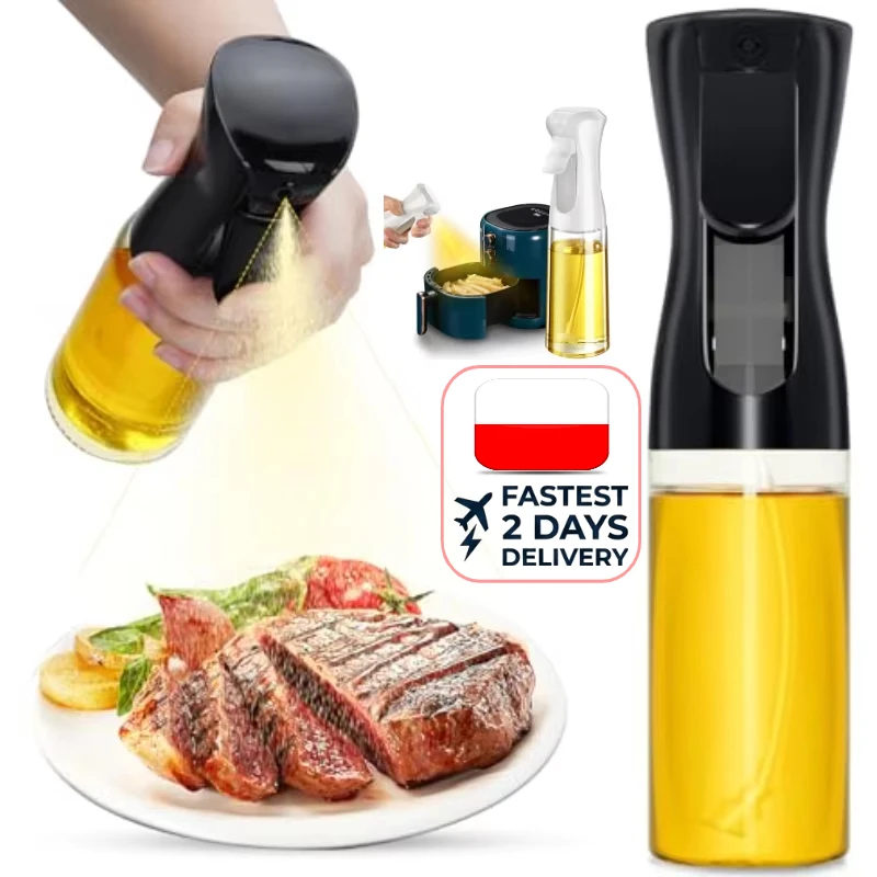200/300/500ml Oil Spray Plastic Household Kitchen Oil Spray Bottle or Oil Brush Nebulizing Mist Filling Cooking Dual Use
