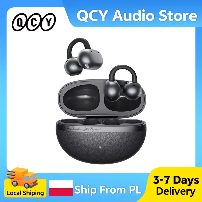 QCY Crossky C50 Clip Open Ear Wireless Earphones Lightweight Comfort 35H Playback IPX5 Bluetooth 6.0 for Sports Running