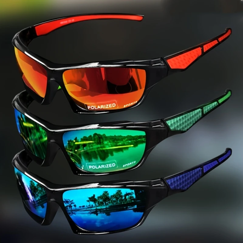 1/3PCS Sports Polarized Sunglasses for Men Lightweight Night Vision Male Shades Cycling Driving Fishing Fashion Mirror S