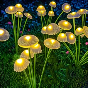 2026 New LED Solar Mushroom Lights Solar Garden Lights Waterproof Decor Yard Patio Pathway Jellyfish for Garden Ambiance