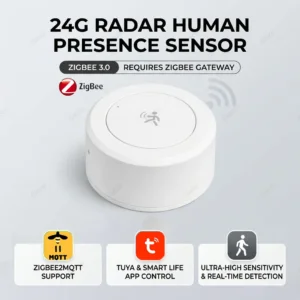 Zigbee 24G Mmwave Radar Presence Sensor Human Detector Motion/Static Detection For Tuya Z2M Smart Home Security Automati