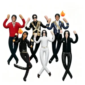 New Style Michael Jackson Cosplay Prop Doll Plush Stuffed Figure Dolls Room Decoration Abstract Joint Mobility Props Gif