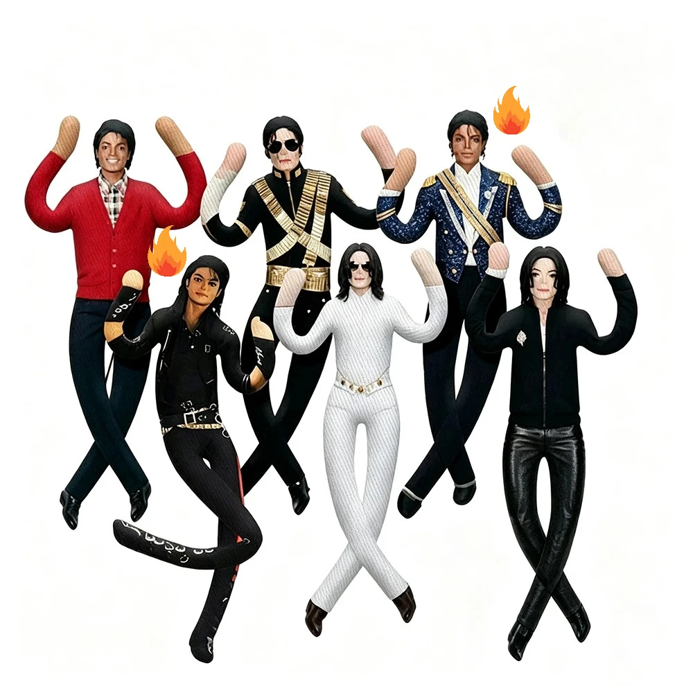 New Style Michael Jackson Cosplay Prop Doll Plush Stuffed Figure Dolls Room Decoration Abstract Joint Mobility Props Gif