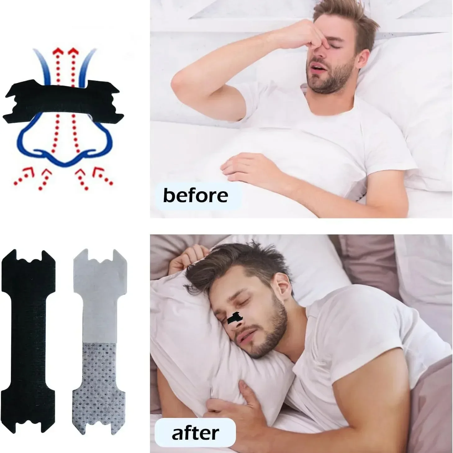 30/90/150pieces, Anti Snoring Nose Patch Set Extra Strength Nasal Strips Better Breathing Non-Invasive Easier Breath Sle - Image 2