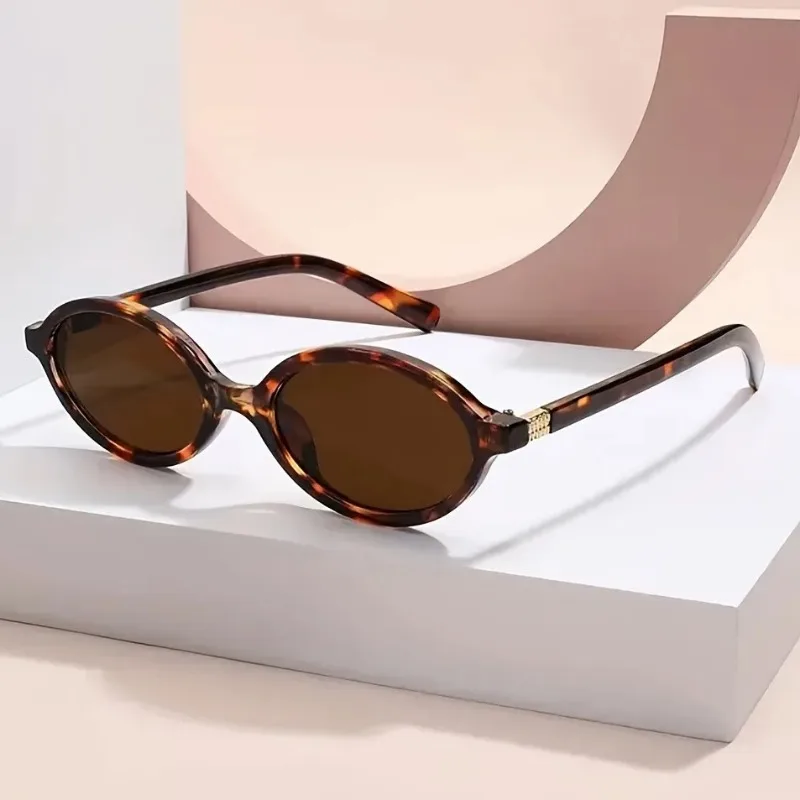 Y2K Style Oval Women'S Glasses Small Frame Fashion Vintage Sunglasses with Decorate Function for Women Men UV400 Eyewear