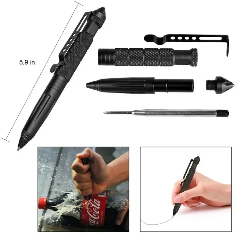Military Tactical Pen Multifunction Aluminum AlloyOutdoor Camping Security Survival Tools Emergency Glass Breaker Pen - Image 3