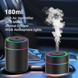 180ML Mini Air Humidifier USB Electric Aroma Diffuser Essential Oil Purifier Aromatherapy Mist Maker Lights For Car Home