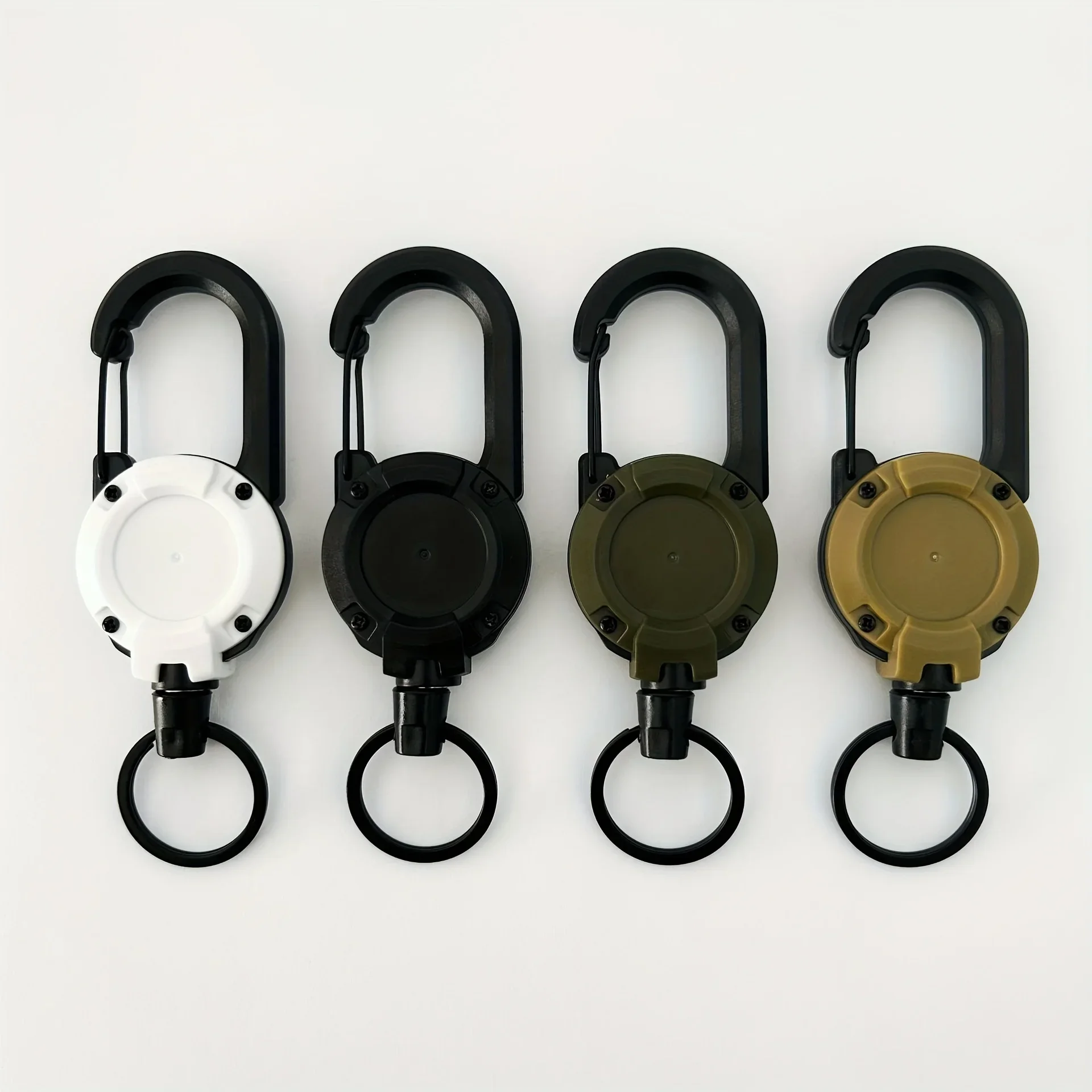 1/2/4pcs Extendable Retractable Holders Keychain Badge Reels Heavy Duty Clip With Carabiner Key Chain For Men Outdoor Ba - Image 2