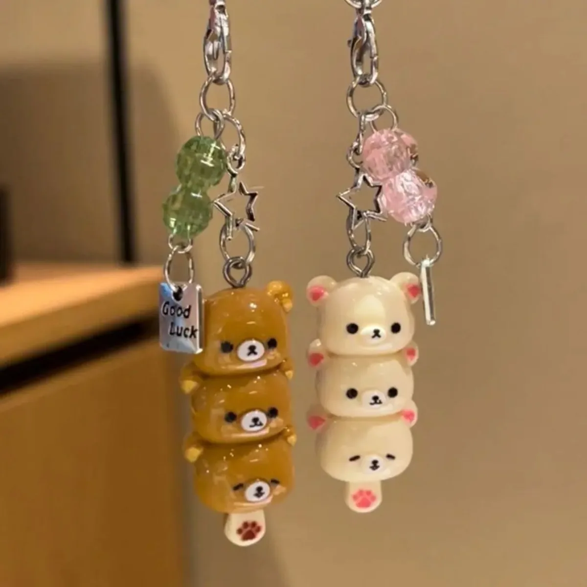 Cute Bear Phone Charms Pendant Kawaii Anime Keychain Accessories for Keys Schoolbag IPhone17 Pro Max Airpods Ins - Image 4