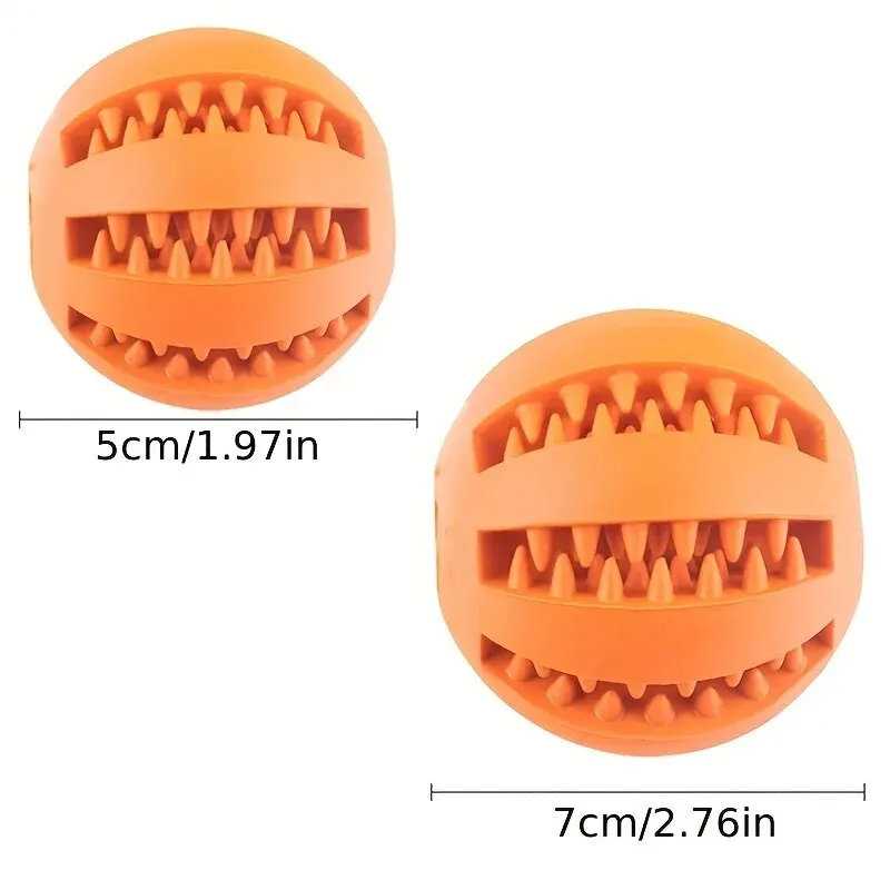 Dog Toy Ball, Nontoxic Bite Resistant Toy Ball for Pet Dogs Puppy Cat, Dog Pet Food Treat Feeder Chew Tooth Cleaning Bal - Image 3
