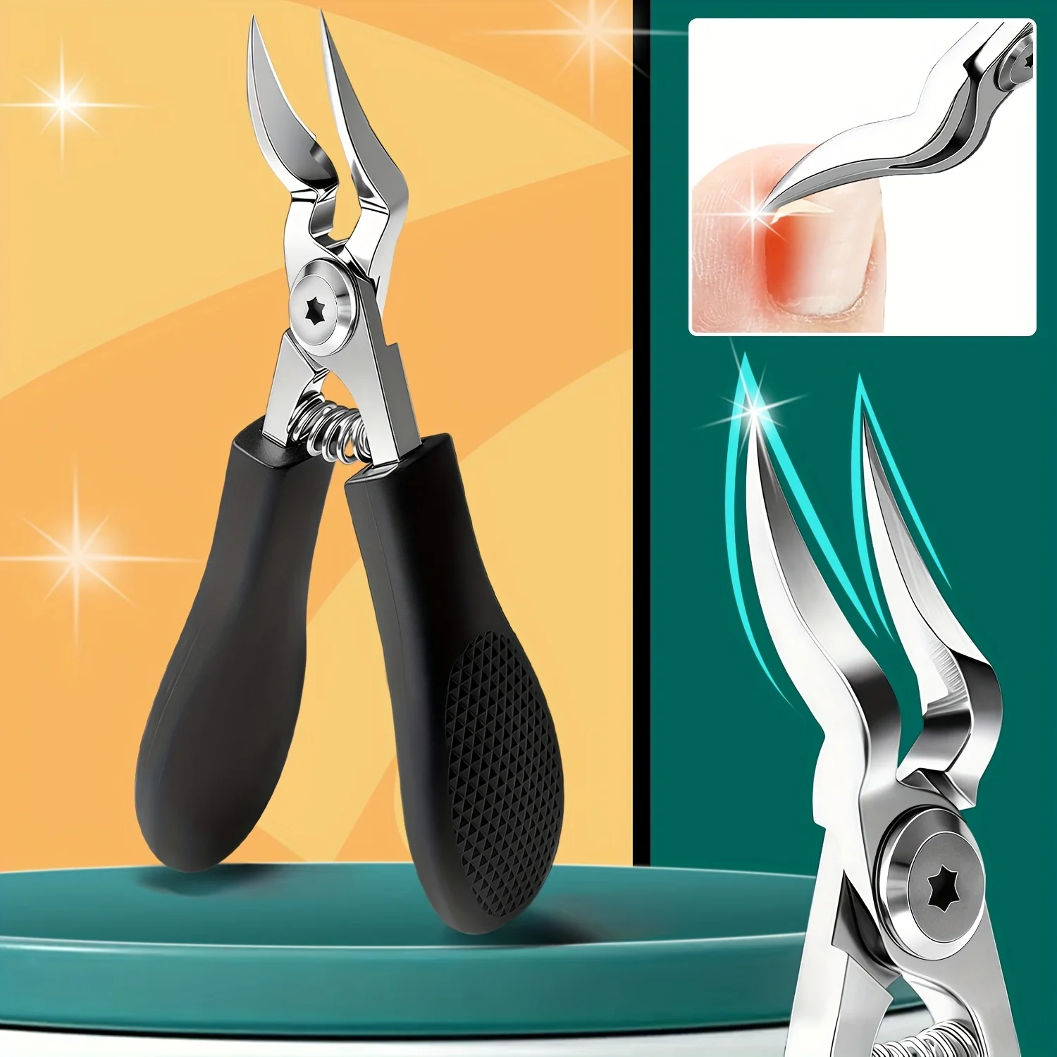 Professional Heavy-Duty Steel Toenail Clipper with Serrated Blade – For Thick & Ingrown Nails, Durable Trimmer for Men &