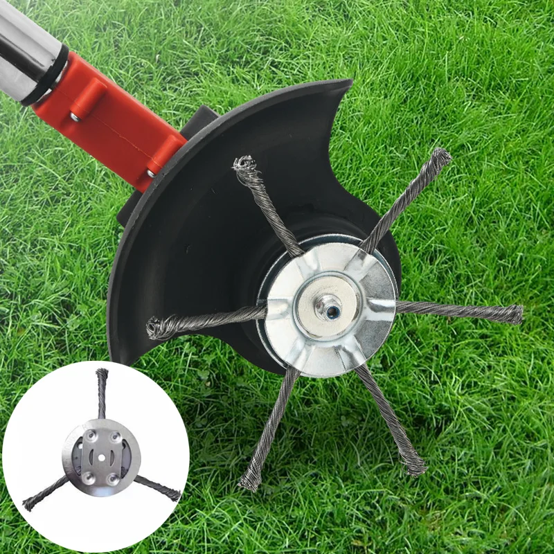 Weed Brush Head Steel Wire Wheel Grass Trimmer Head Removal Moss Rust Lawn Mower Grass Brush Disc Weed Brush Trimmer Hea
