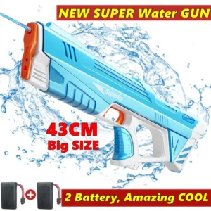 Full Automatic Electric Water Gun Toys 43cm Portable Children Adult Summer Beach Outdoor Fight Fantasy Toys for Boys Kid