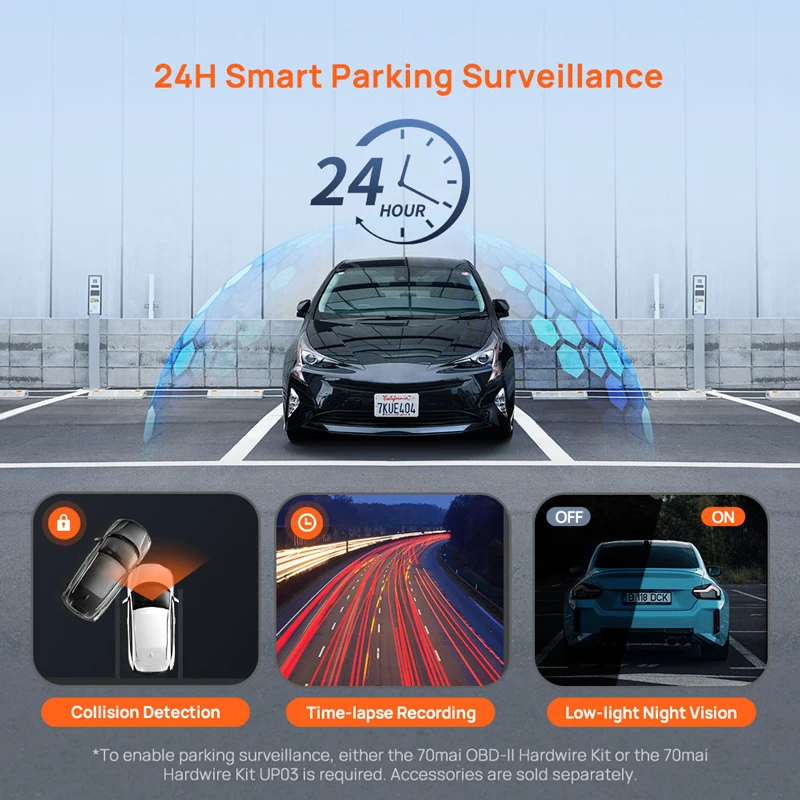 70mai M310 Plus 2K Dash Cam 1440P 143° FOV Night Vision Smart Voice Control 24H Parking Guard Car DVR Camera Mini Easy I - Image 2