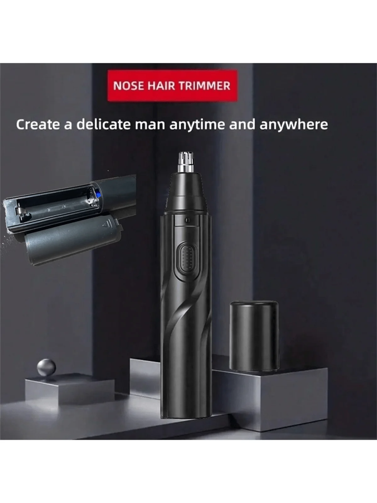 Black Electric Nose Hair Trimmers Ofer Low Noise High Torque,High Speed Motors for Washing Nose Hair for Both Men - Image 4