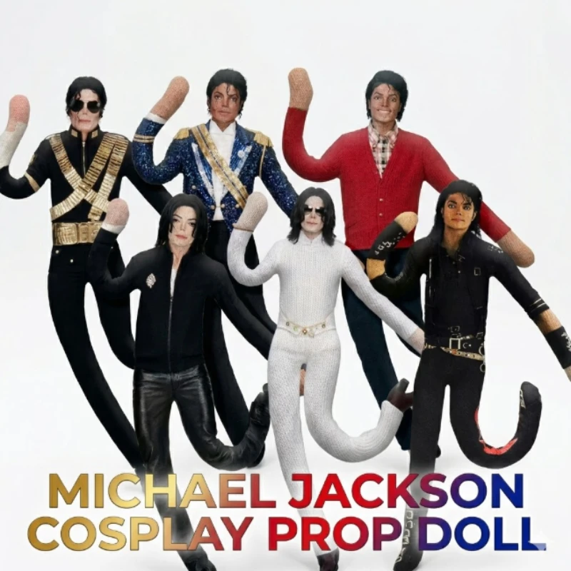 Michael Jackson Cosplay Prop Doll Plush Figure Abstract Joint Mobility Dolls Soft Stuffed Room Decoration Props Collecti