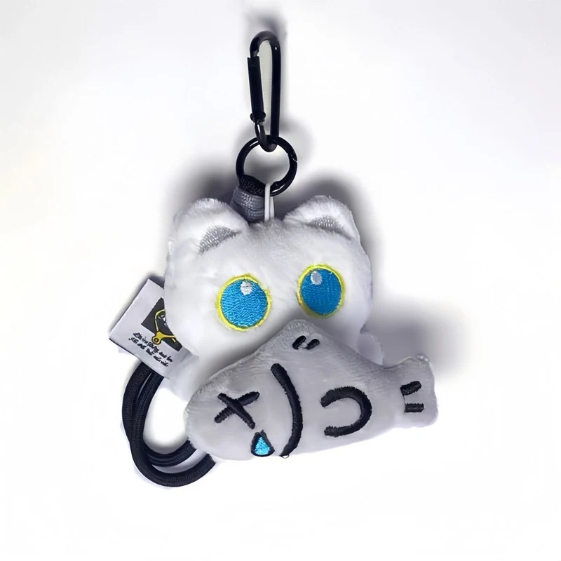 2Pcs Cool Plush Black Cat Doll Toy Keychain Bag Pendant Charms Car Keyring Accessories for Women Couples Kawaii Gift - Image 2