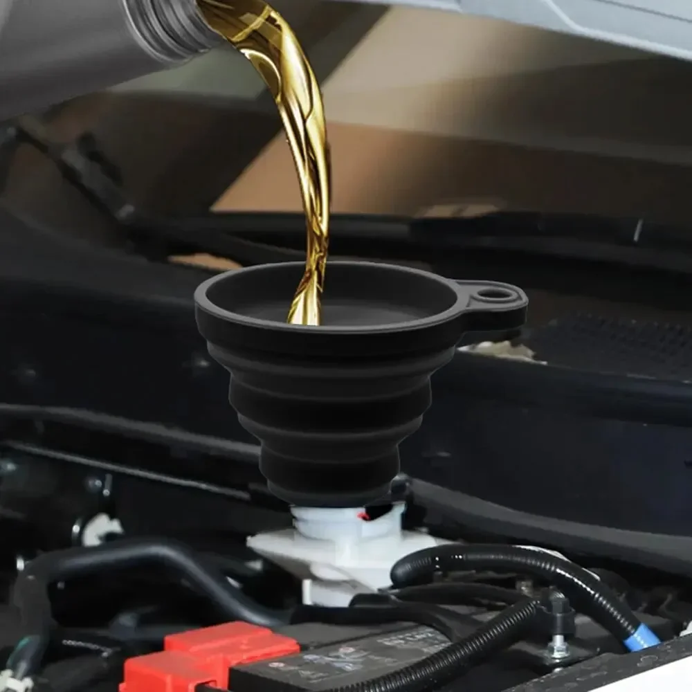 Engine Funnel Car Universal Silicone Liquid Funnel Washer Fluid Change Foldable Portable Auto Engine Oil Petrol Change F - Image 3