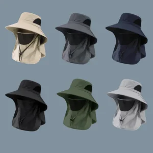 Summer Sun Hats UV Protection Outdoor Hunting Fishing Cap For Men Women Hiking Camping Visor Bucket Hat Neck Flap Fisher
