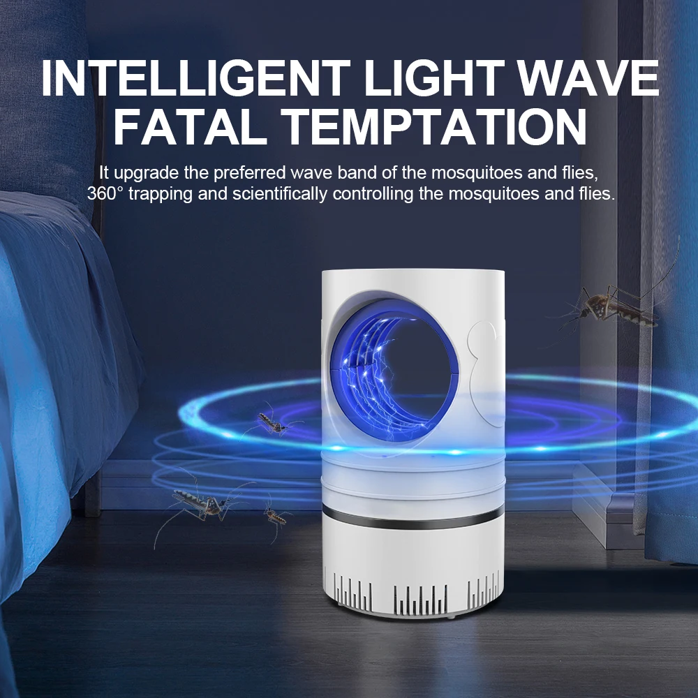 1 PC Electric Fly Bug Mosquito Insect Killer LED Light Trap Control Lamp Small Pest with USB Power Supply and Adapter - Image 4