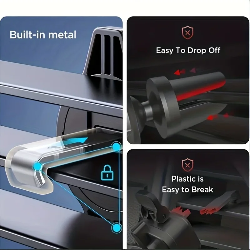 Car Phone Holder Car Air Vent Clip Mount Mobile Cell Stand Smartphone GPS Support For 4.7-6.7 Inch Mobile Devices - Image 2