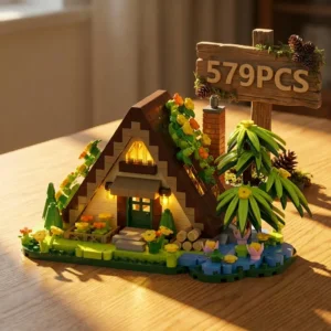 479PCS Forest Cabin Mini Building Blocks Set City Street View Greenhouse Windmill Tree House DIY Model Birthday Gift