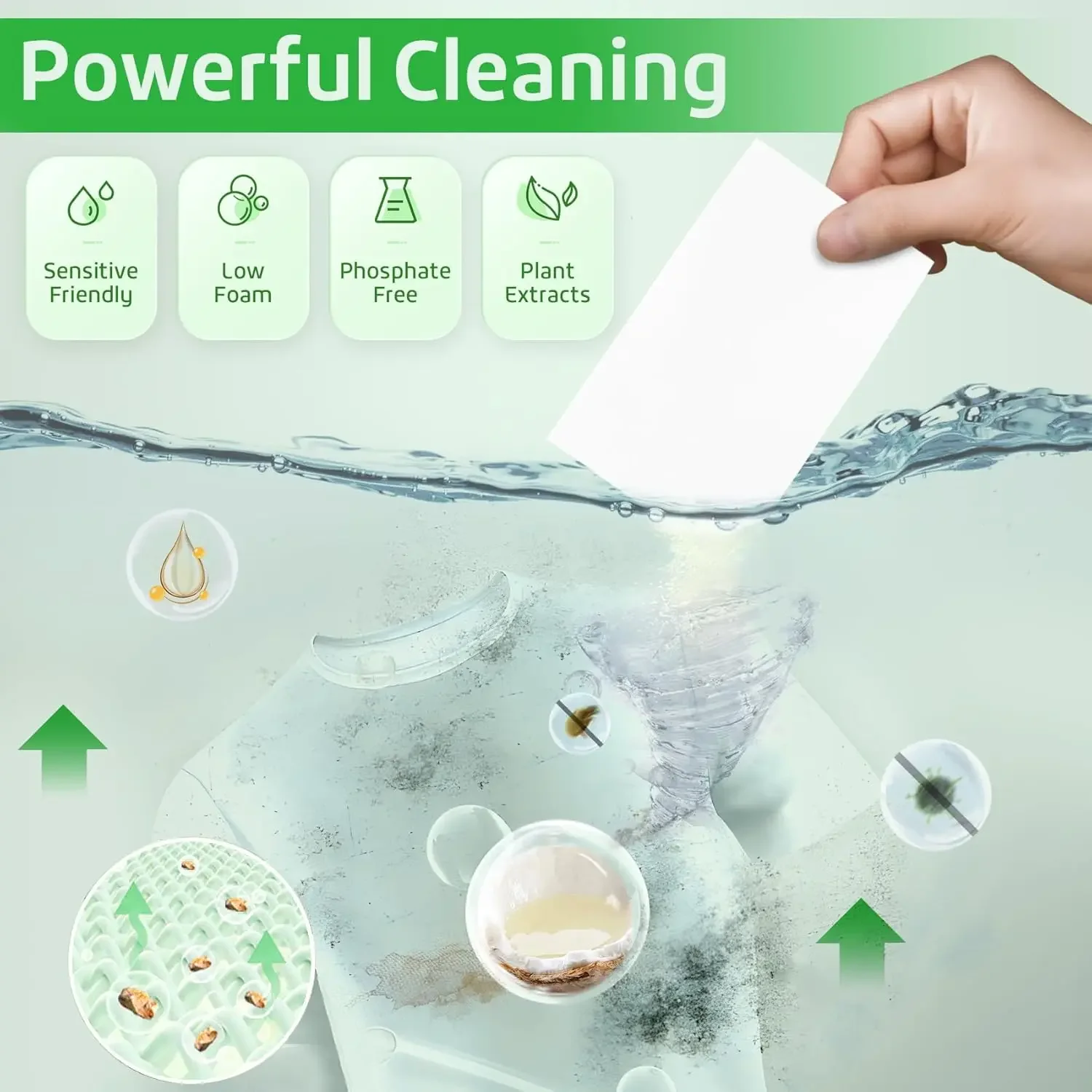 100 Pack Laundry Color Absorbing Paper Anti Dyeing Sheets For Washing Machine Clean Cloth Pet Hair Removal Fresh Scent F - Image 3