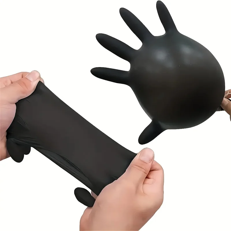 50/20PCS Disposable Black Nitrile Gloves Latex Free Waterproof Durable Suitable for Kitchen Food Processing Beauty Salon - Image 3